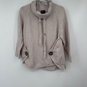 PURE Handknit 100% Cotton Chunky Cotton Knit  Sweater Size M Medium tan neutral